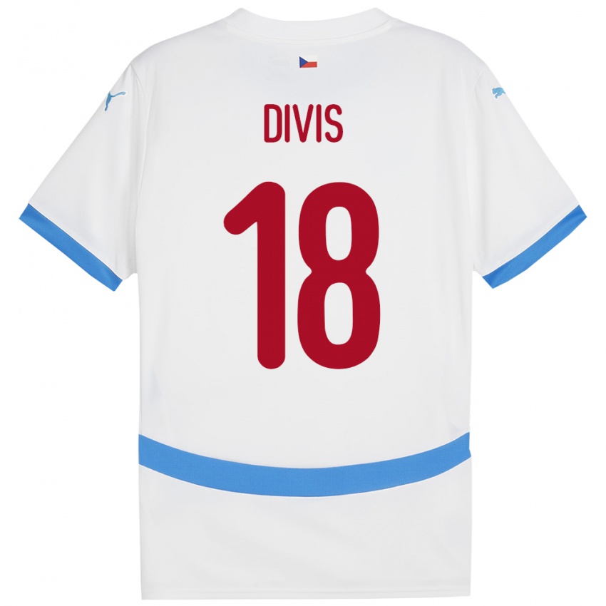 Niño Camiseta Chequia Matej Divis #18 Blanco 2ª Equipación 24-26 La Camisa Argentina