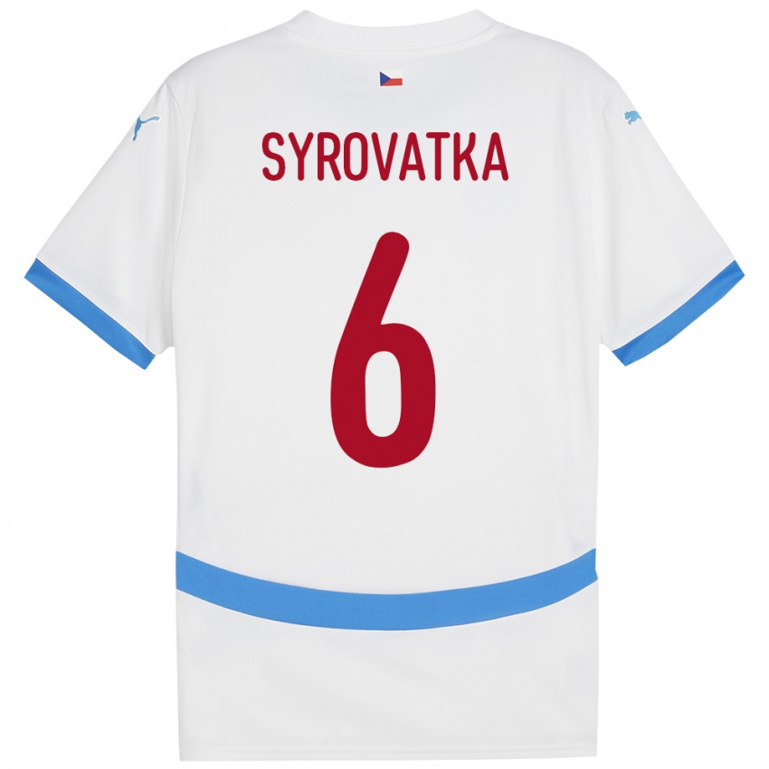 Niño Camiseta Chequia Matyas Syrovatka #6 Blanco 2ª Equipación 24-26 La Camisa Argentina