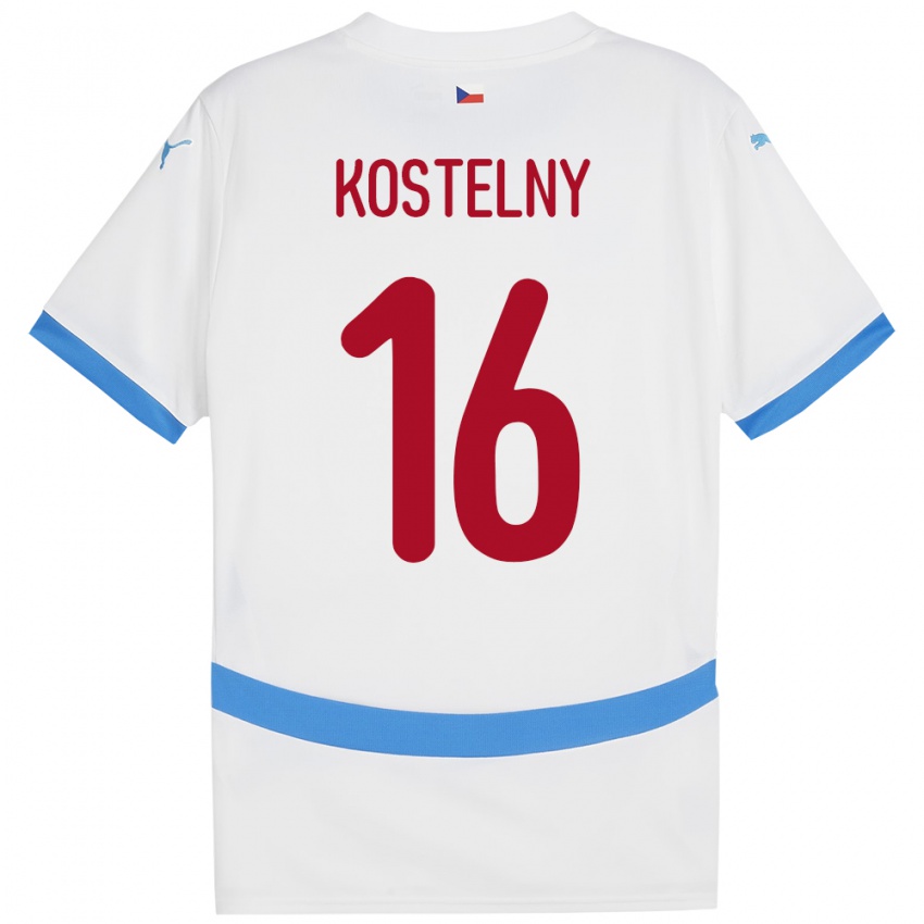 Niño Camiseta Chequia Krystof Kostelny #16 Blanco 2ª Equipación 24-26 La Camisa Argentina