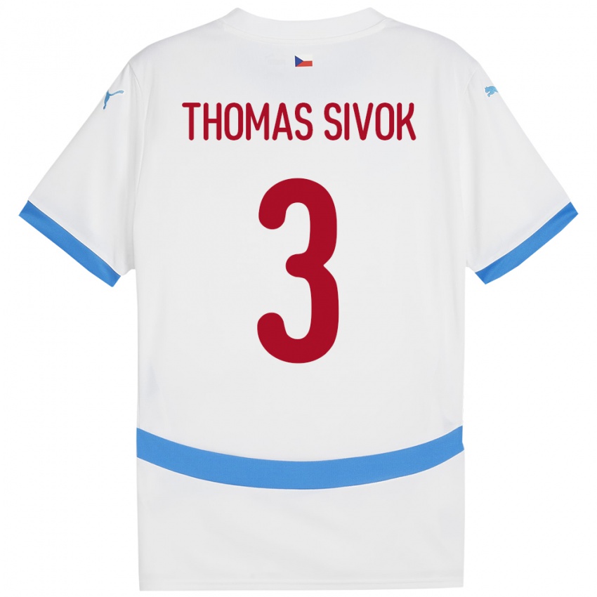 Niño Camiseta Chequia Andre Thomas Sivok #3 Blanco 2ª Equipación 24-26 La Camisa Argentina