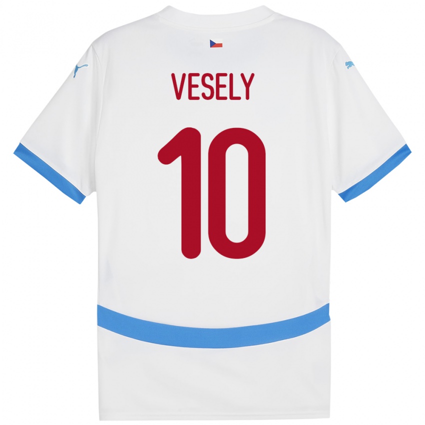 Niño Camiseta Chequia David Vesely #10 Blanco 2ª Equipación 24-26 La Camisa Argentina