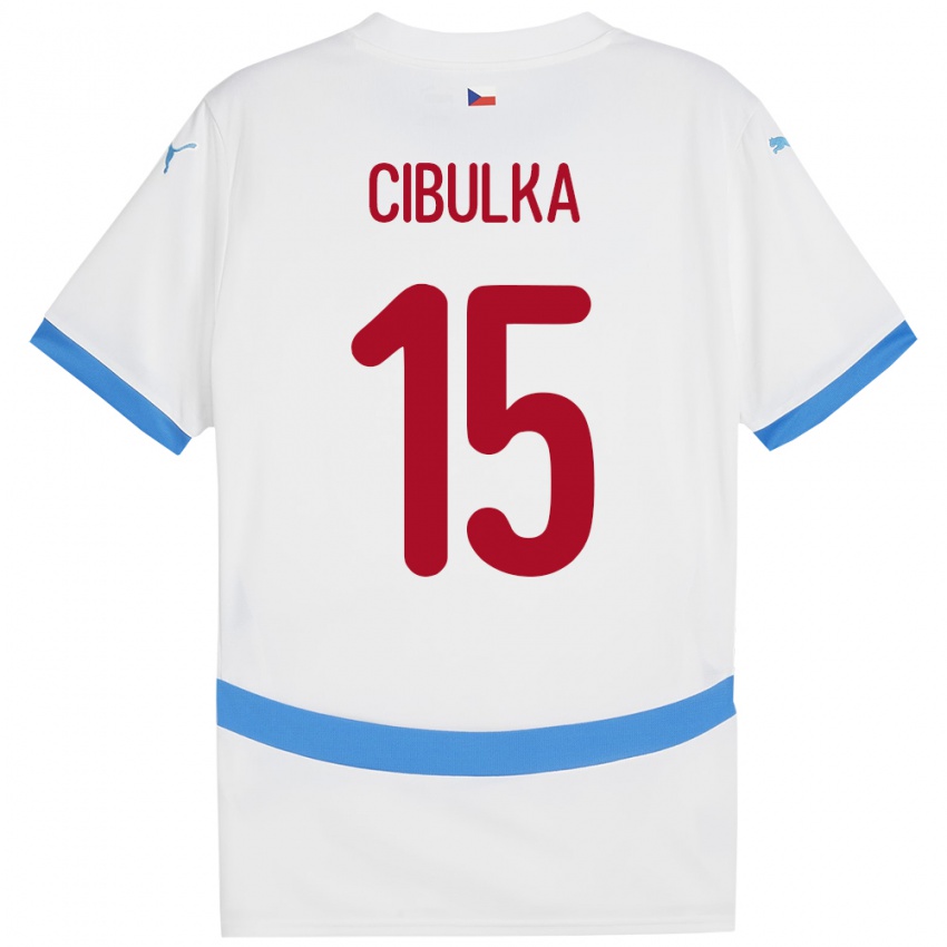 Niño Camiseta Chequia Oskar Cibulka #15 Blanco 2ª Equipación 24-26 La Camisa Argentina