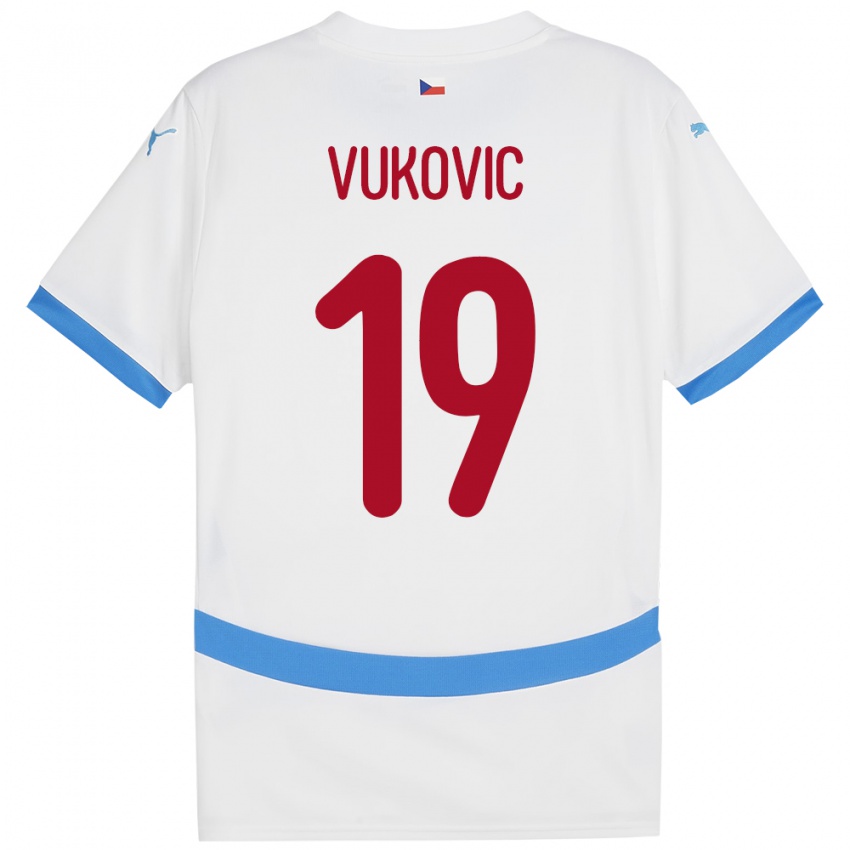 Niño Camiseta Chequia Kristian Vukovic #19 Blanco 2ª Equipación 24-26 La Camisa Argentina