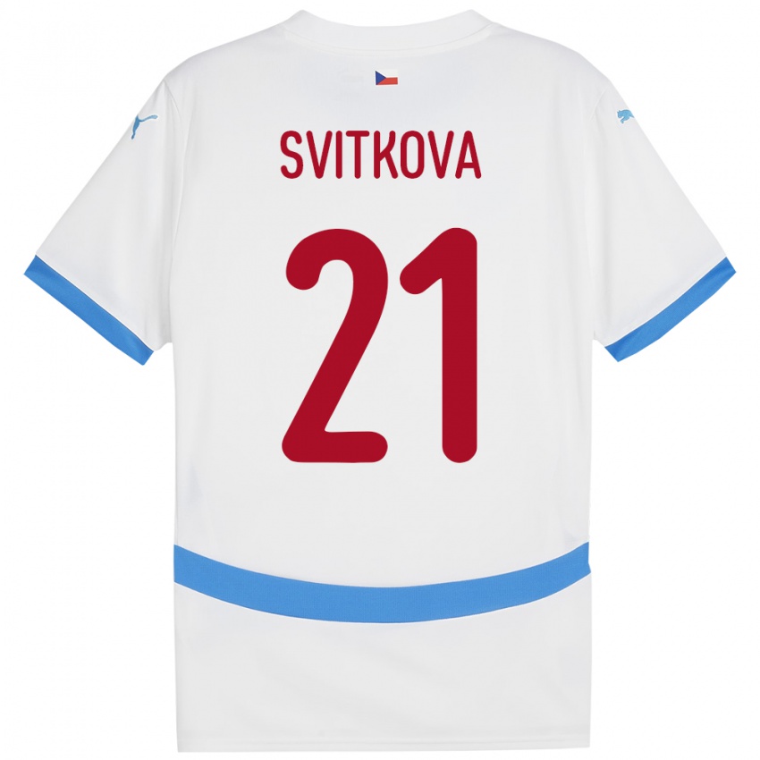 Niño Camiseta Chequia Kateřina Svitková #21 Blanco 2ª Equipación 24-26 La Camisa Argentina