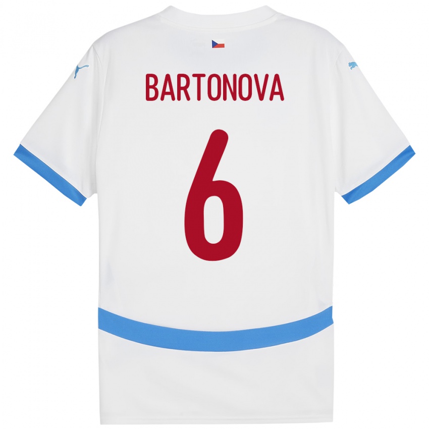 Niño Camiseta Chequia Eva Bartoňová #6 Blanco 2ª Equipación 24-26 La Camisa Argentina