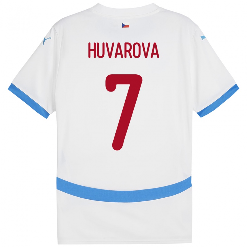 Niño Camiseta Chequia Dominika Huvarová #7 Blanco 2ª Equipación 24-26 La Camisa Argentina