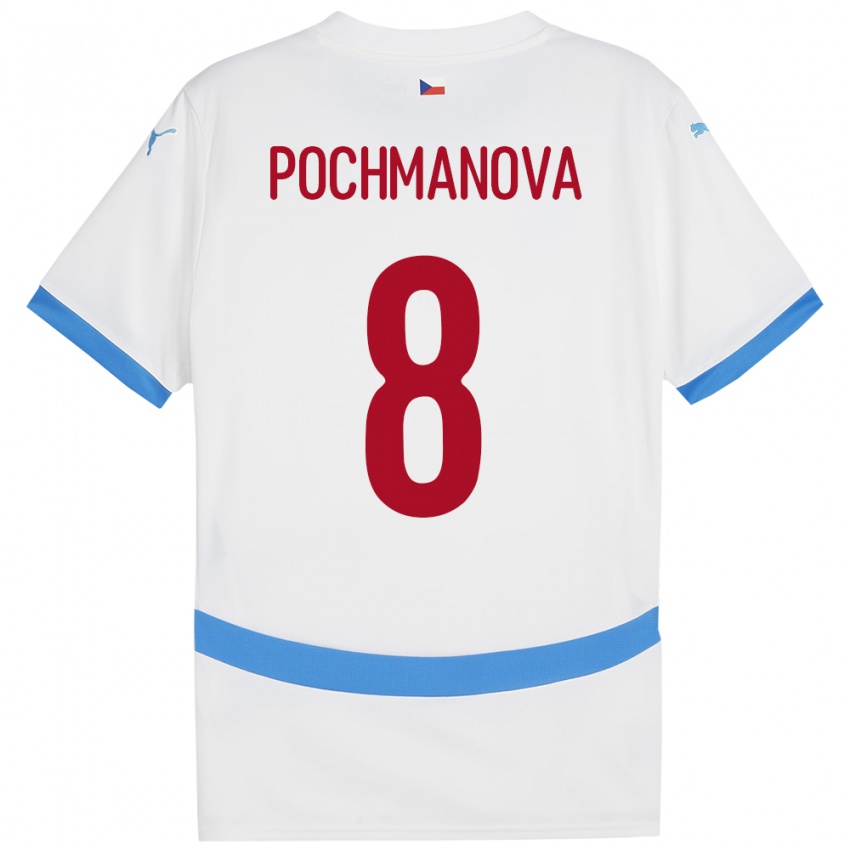 Niño Camiseta Chequia Aneta Pochmanová #8 Blanco 2ª Equipación 24-26 La Camisa Argentina