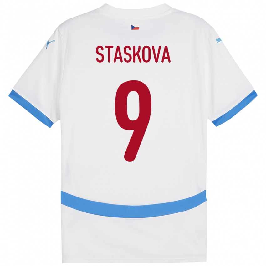 Niño Camiseta Chequia Andrea Stašková #9 Blanco 2ª Equipación 24-26 La Camisa Argentina