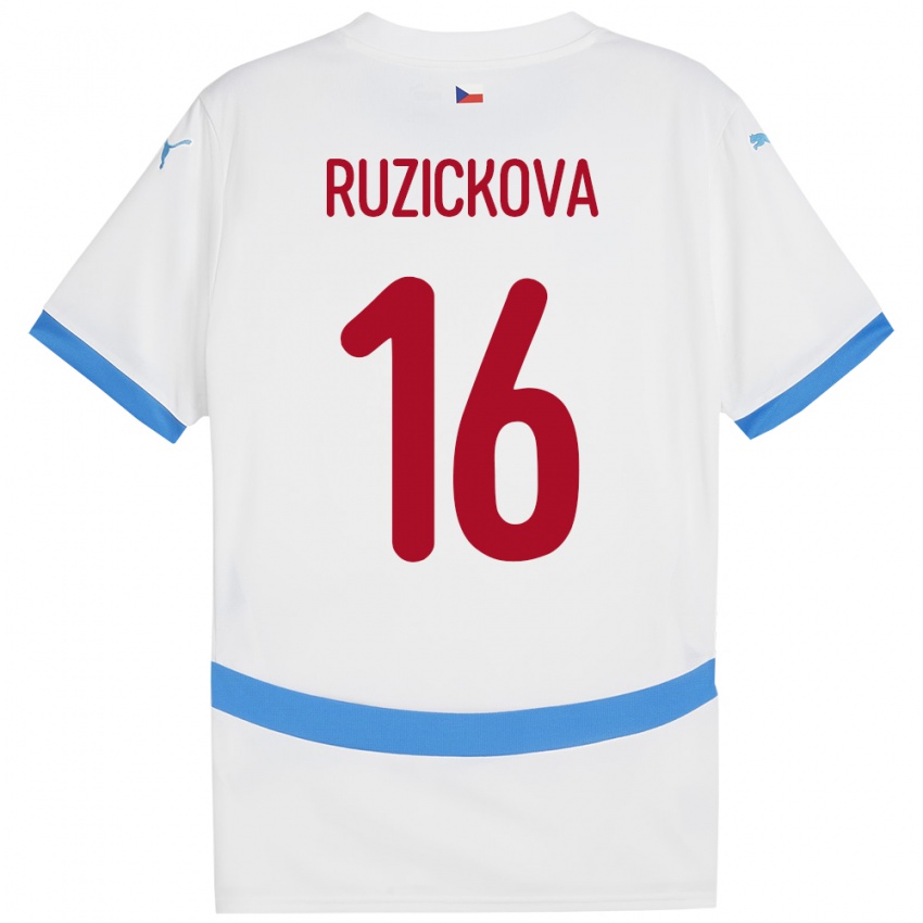 Niño Camiseta Chequia Barbora Růžičková #16 Blanco 2ª Equipación 24-26 La Camisa Argentina