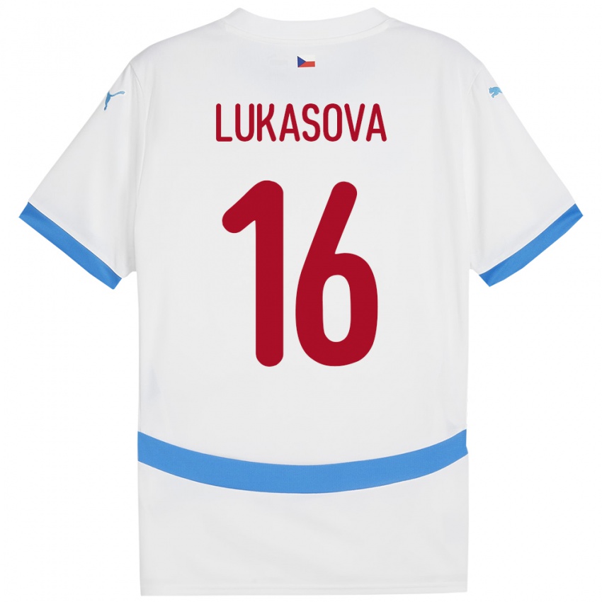 Niño Camiseta Chequia Olivie Lukášová #16 Blanco 2ª Equipación 24-26 La Camisa Argentina