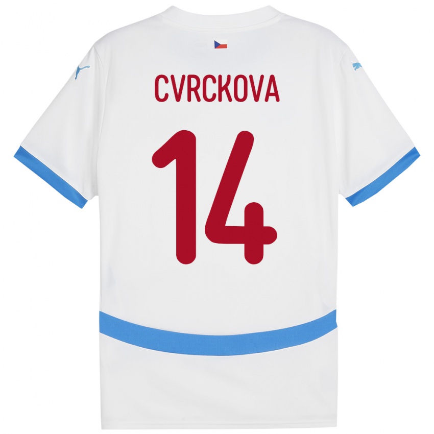 Niño Camiseta Chequia Klára Cvrčková #14 Blanco 2ª Equipación 24-26 La Camisa Argentina