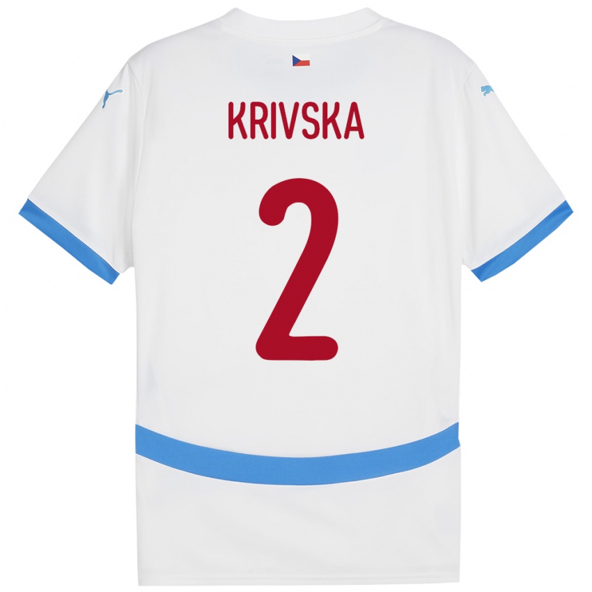 Niño Camiseta Chequia Karolína Křivská #2 Blanco 2ª Equipación 24-26 La Camisa Argentina