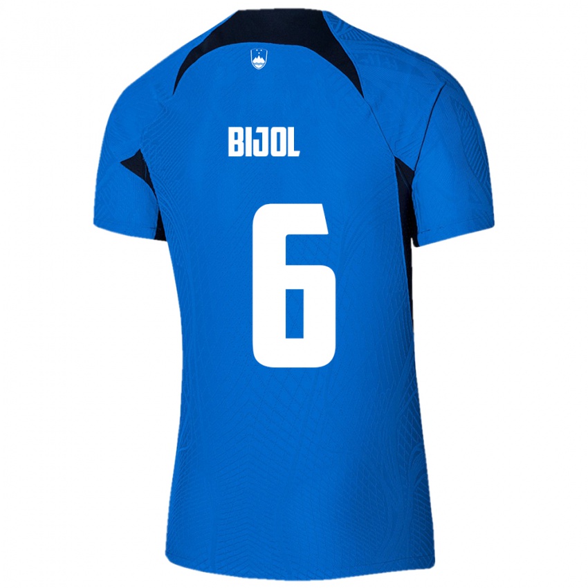 Niño Camiseta Eslovenia Jaka Bijol #6 Azul 2ª Equipación 24-26 La Camisa Argentina