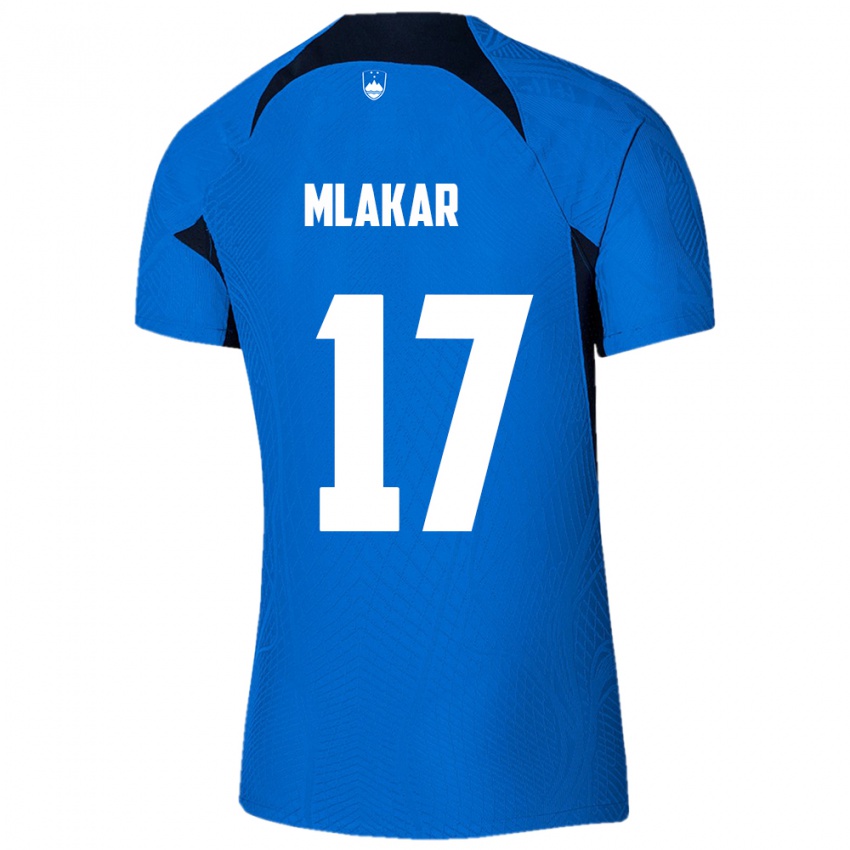 Niño Camiseta Eslovenia Jan Mlakar #17 Azul 2ª Equipación 24-26 La Camisa Argentina