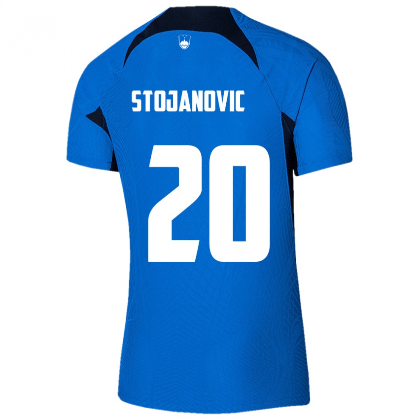 Niño Camiseta Eslovenia Petar Stojanović #20 Azul 2ª Equipación 24-26 La Camisa Argentina