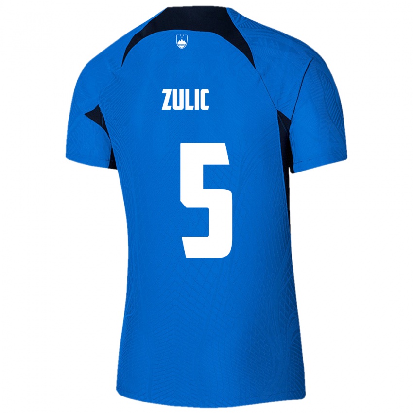 Niño Camiseta Eslovenia Anel Zulic #5 Azul 2ª Equipación 24-26 La Camisa Argentina