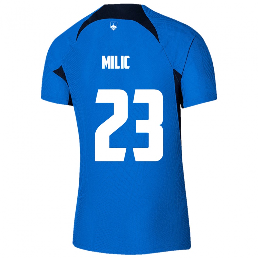 Niño Camiseta Eslovenia Nino Milic #23 Azul 2ª Equipación 24-26 La Camisa Argentina