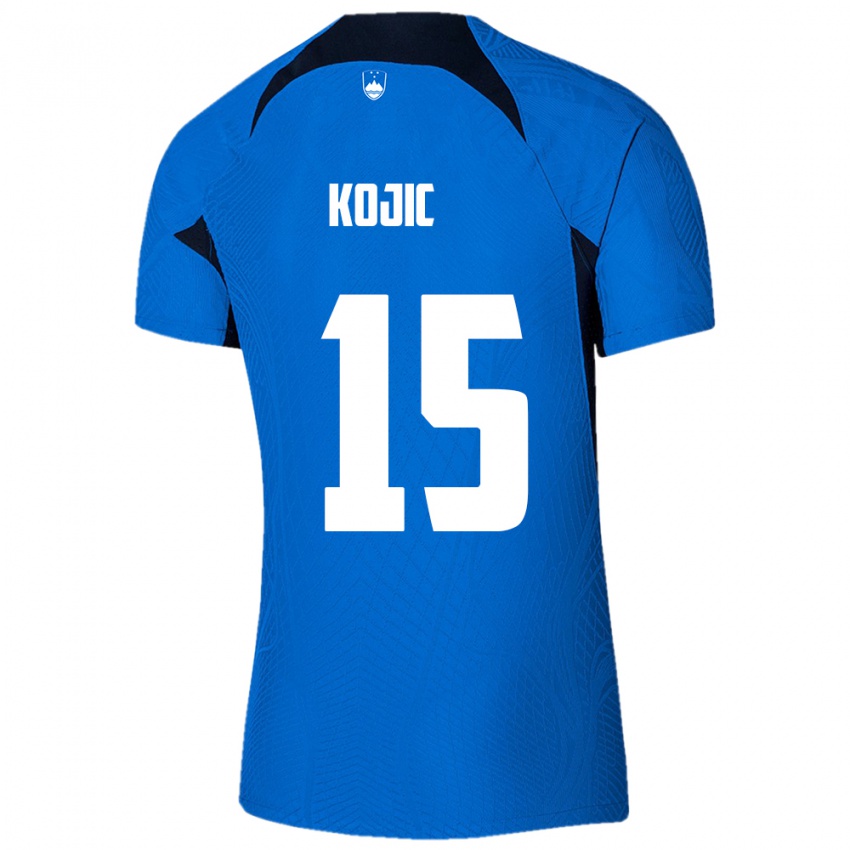 Niño Camiseta Eslovenia Dino Kojic #15 Azul 2ª Equipación 24-26 La Camisa Argentina