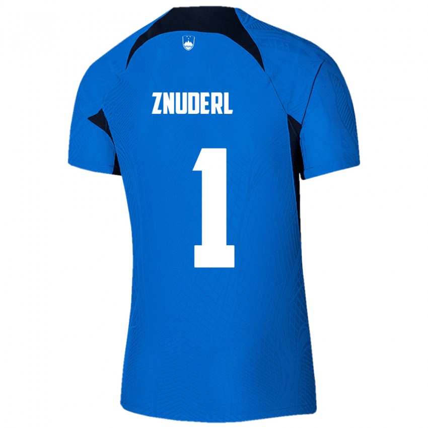 Niño Camiseta Eslovenia Tai Znuderl #1 Azul 2ª Equipación 24-26 La Camisa Argentina