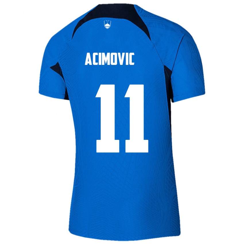 Niño Camiseta Eslovenia Mateo Acimovic #11 Azul 2ª Equipación 24-26 La Camisa Argentina