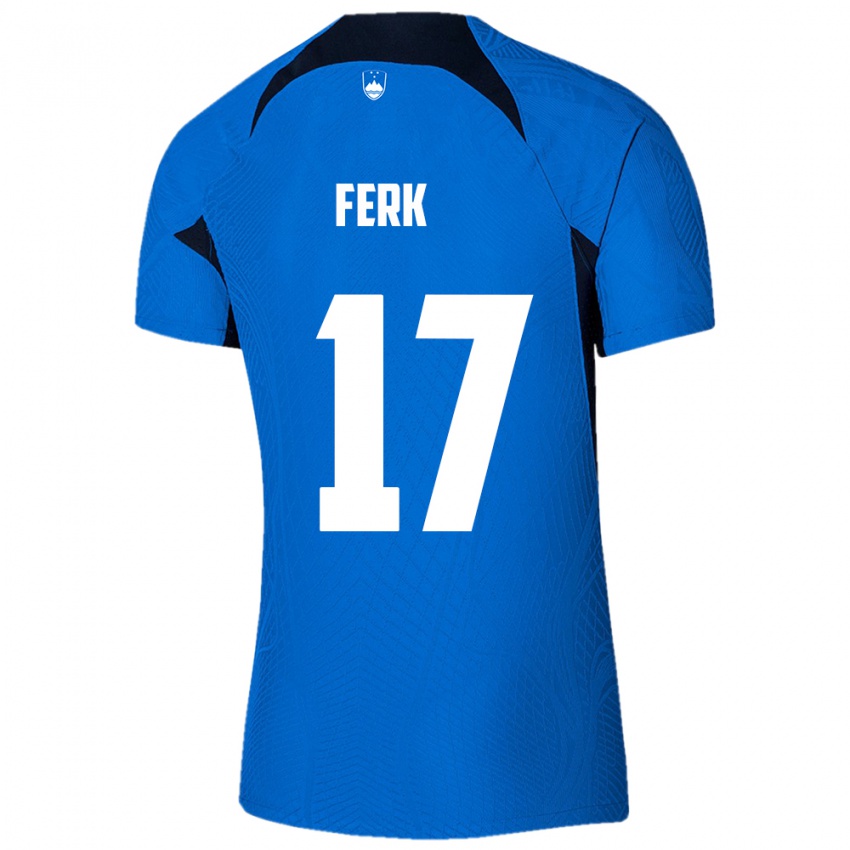 Niño Camiseta Eslovenia Matic Ferk #17 Azul 2ª Equipación 24-26 La Camisa Argentina