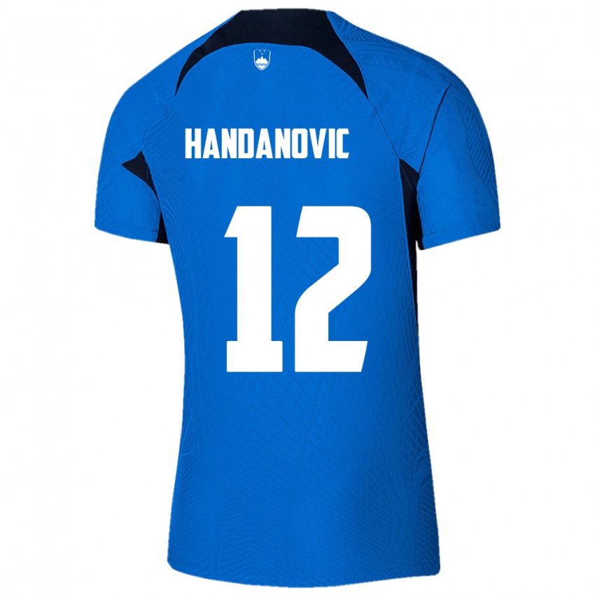 Niño Camiseta Eslovenia Tanej Handanovic #12 Azul 2ª Equipación 24-26 La Camisa Argentina