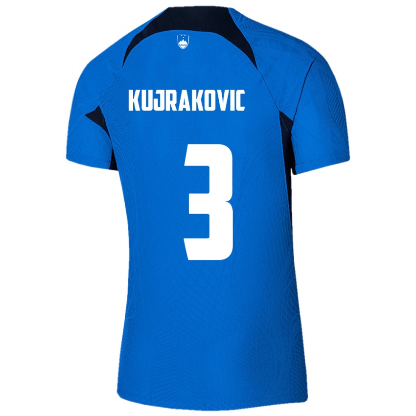 Niño Camiseta Eslovenia Minel Kujrakovic #3 Azul 2ª Equipación 24-26 La Camisa Argentina