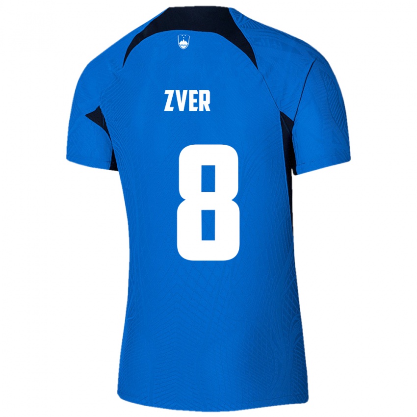 Niño Camiseta Eslovenia Mateja Zver #8 Azul 2ª Equipación 24-26 La Camisa Argentina