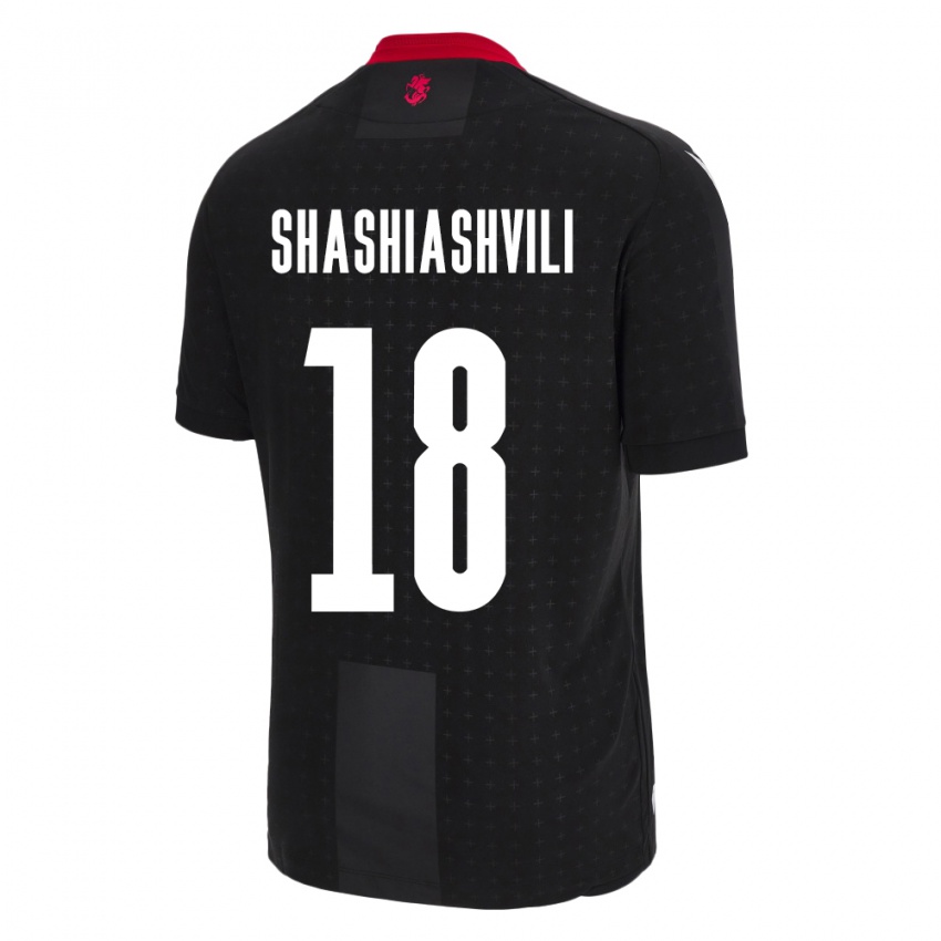 Niño Camiseta Georgia Luka Shashiashvili #18 Negro 2ª Equipación 24-26 La Camisa Argentina