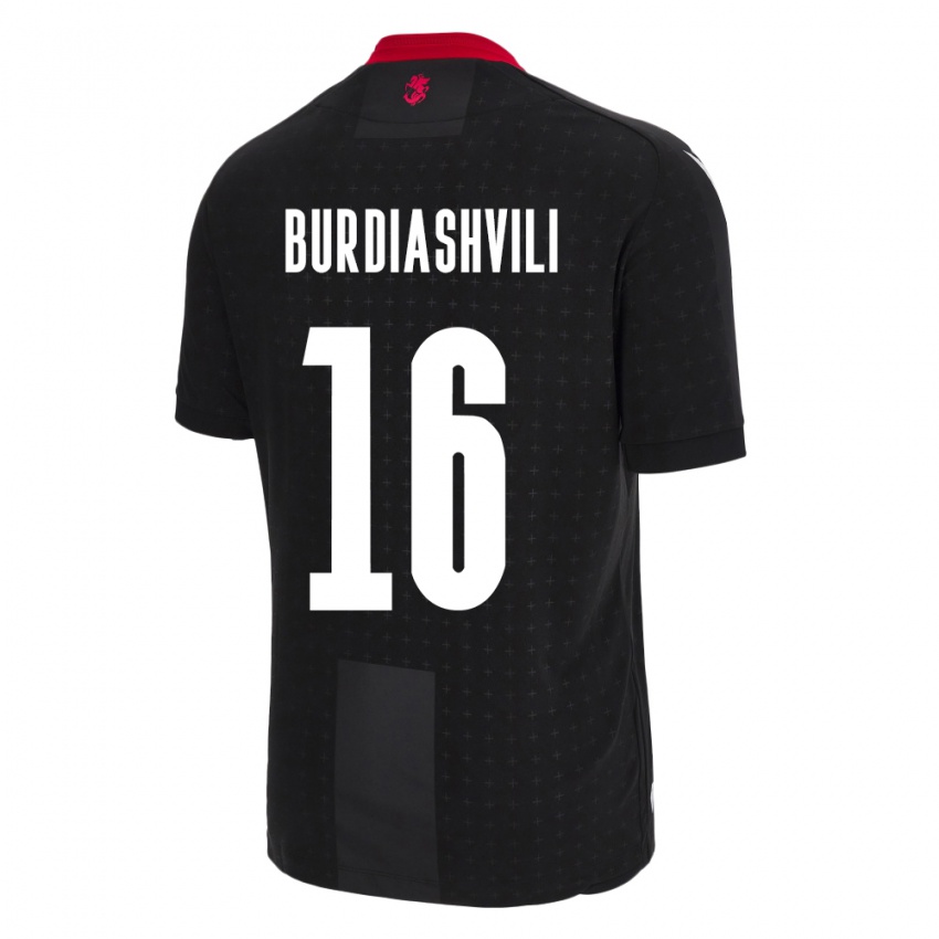 Niño Camiseta Georgia Beka Burdiashvili #16 Negro 2ª Equipación 24-26 La Camisa Argentina