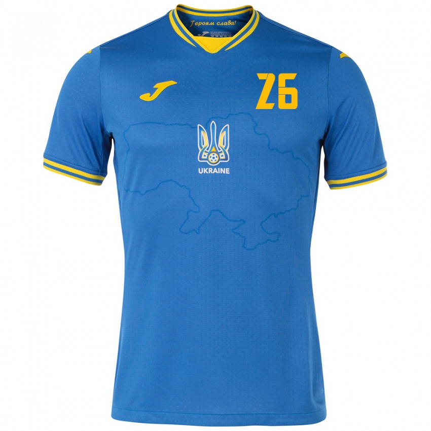 Niño Camiseta Ucrania Bogdan Mykhaylichenko #26 Azul 2ª Equipación 24-26 La Camisa Argentina