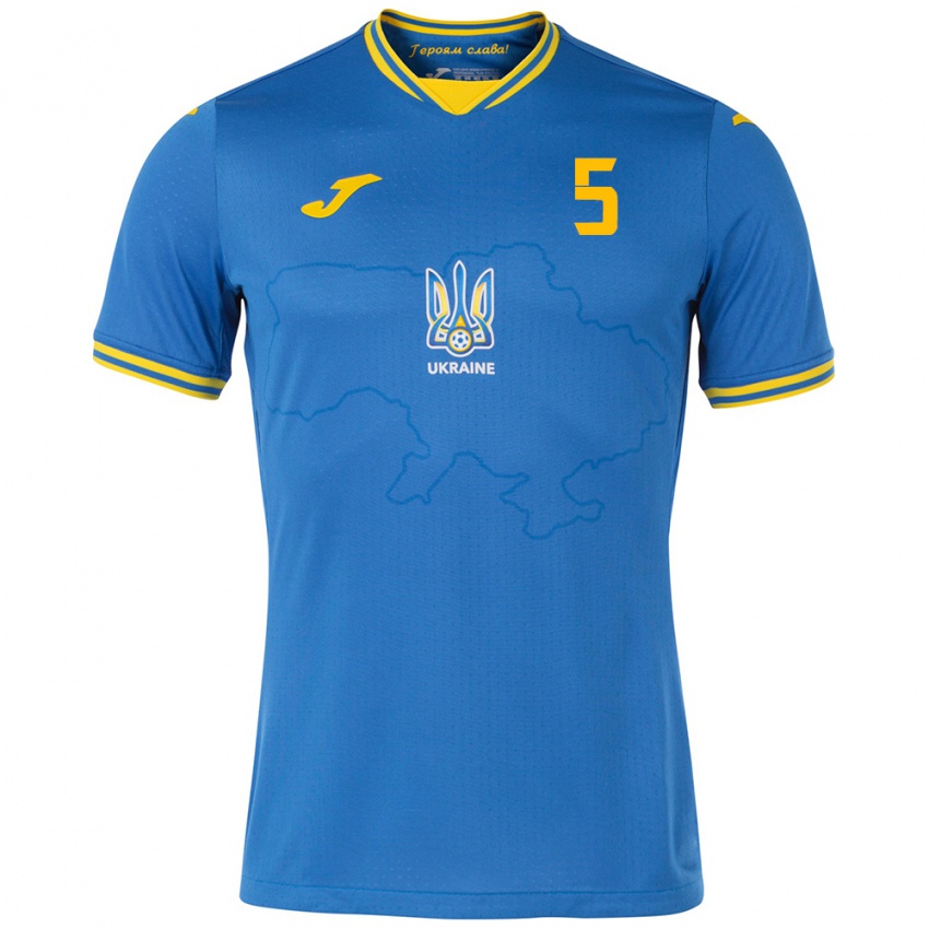 Niño Camiseta Ucrania Mykola Ogarkov #5 Azul 2ª Equipación 24-26 La Camisa Argentina