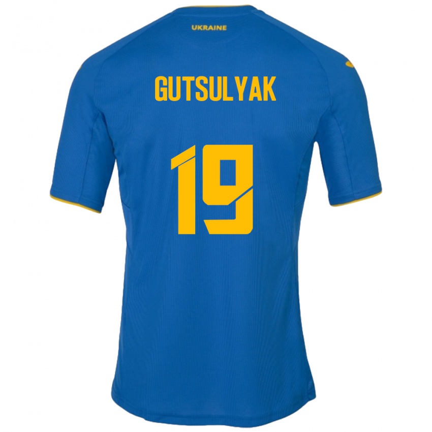 Niño Camiseta Ucrania Oleksiy Gutsulyak #19 Azul 2ª Equipación 24-26 La Camisa Argentina