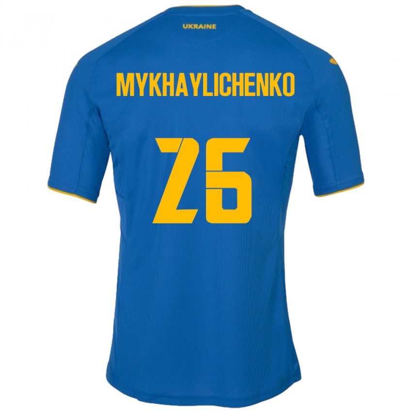 Niño Camiseta Ucrania Bogdan Mykhaylichenko #26 Azul 2ª Equipación 24-26 La Camisa Argentina