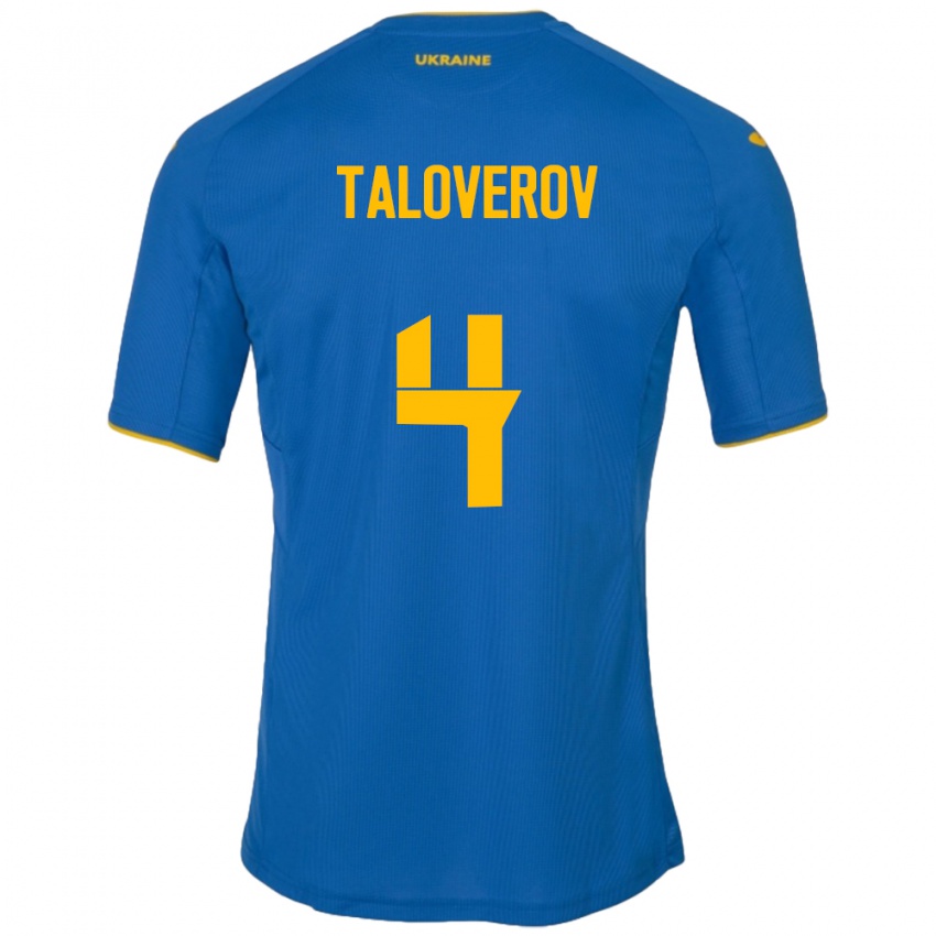 Niño Camiseta Ucrania Maksym Taloverov #4 Azul 2ª Equipación 24-26 La Camisa Argentina