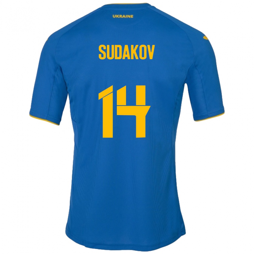 Niño Camiseta Ucrania Georgiy Sudakov #14 Azul 2ª Equipación 24-26 La Camisa Argentina