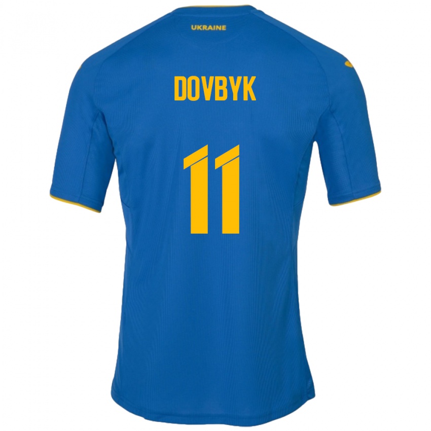 Niño Camiseta Ucrania Artem Dovbyk #11 Azul 2ª Equipación 24-26 La Camisa Argentina