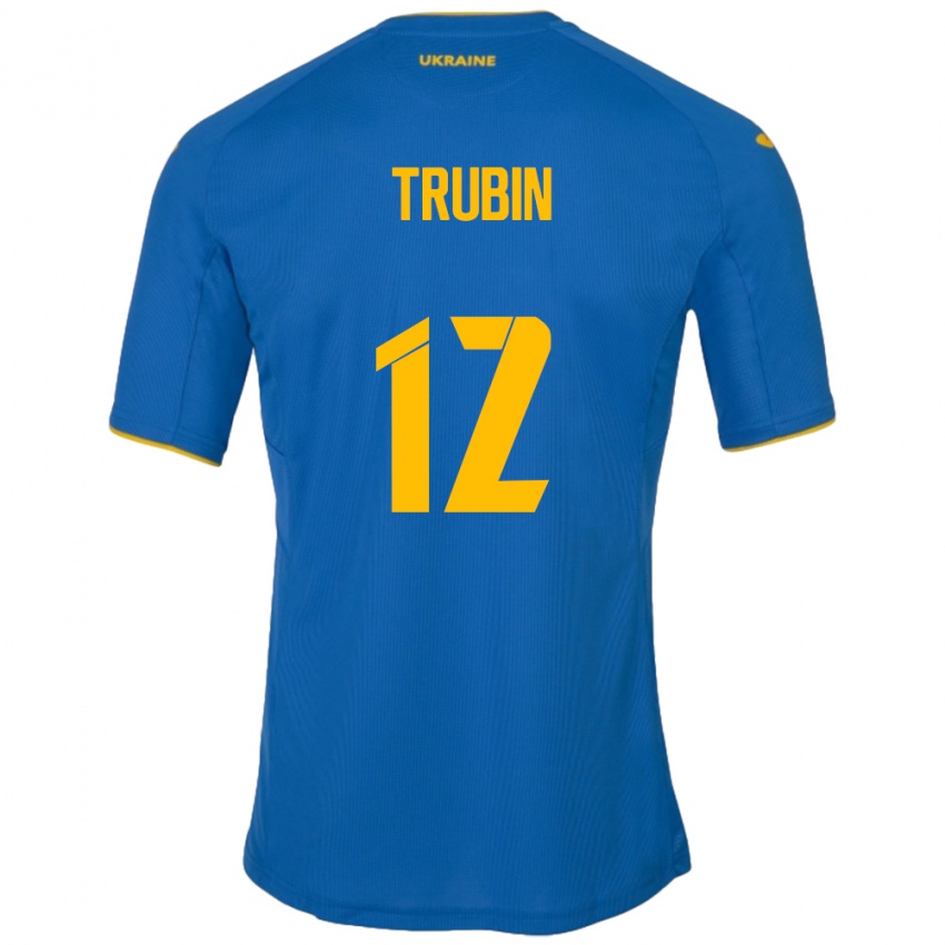 Niño Camiseta Ucrania Anatoliy Trubin #12 Azul 2ª Equipación 24-26 La Camisa Argentina