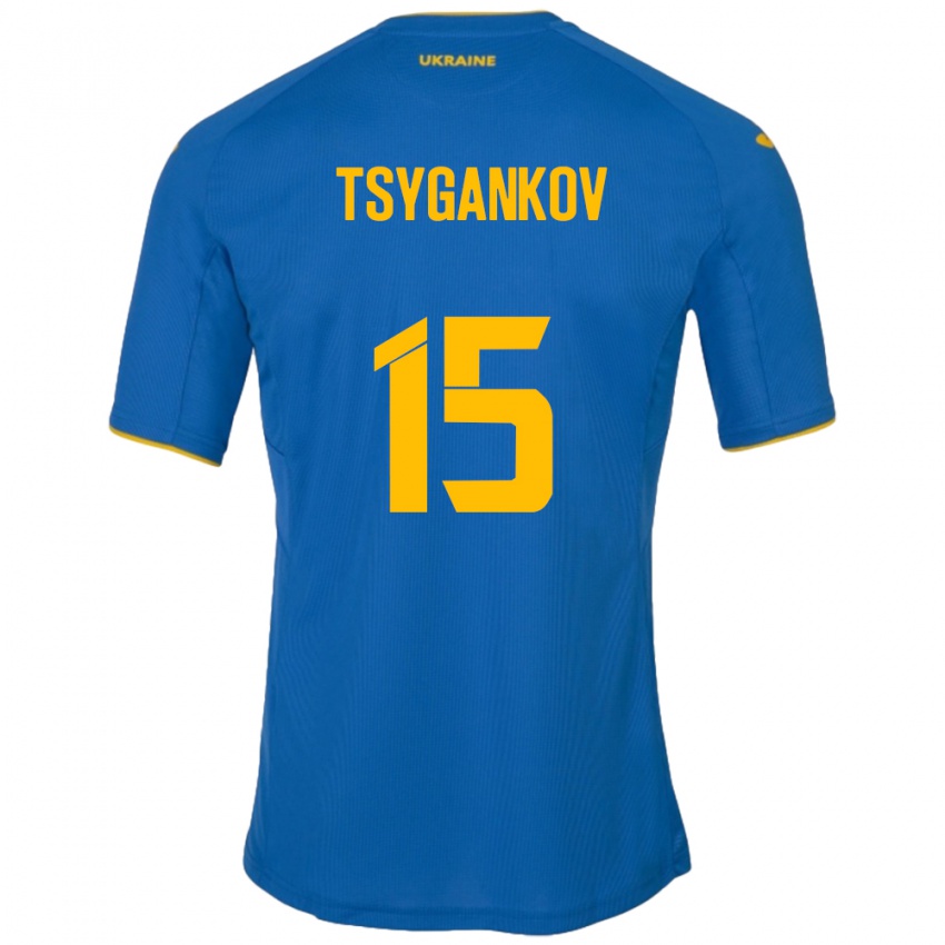 Niño Camiseta Ucrania Viktor Tsygankov #15 Azul 2ª Equipación 24-26 La Camisa Argentina