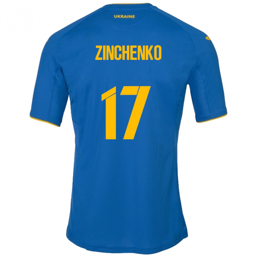 Niño Camiseta Ucrania Oleksandr Zinchenko #17 Azul 2ª Equipación 24-26 La Camisa Argentina