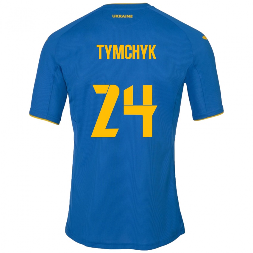 Niño Camiseta Ucrania Oleksandr Tymchyk #24 Azul 2ª Equipación 24-26 La Camisa Argentina