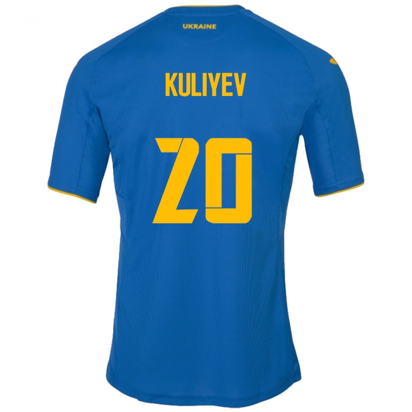 Niño Camiseta Ucrania Eldar Kuliyev #20 Azul 2ª Equipación 24-26 La Camisa Argentina