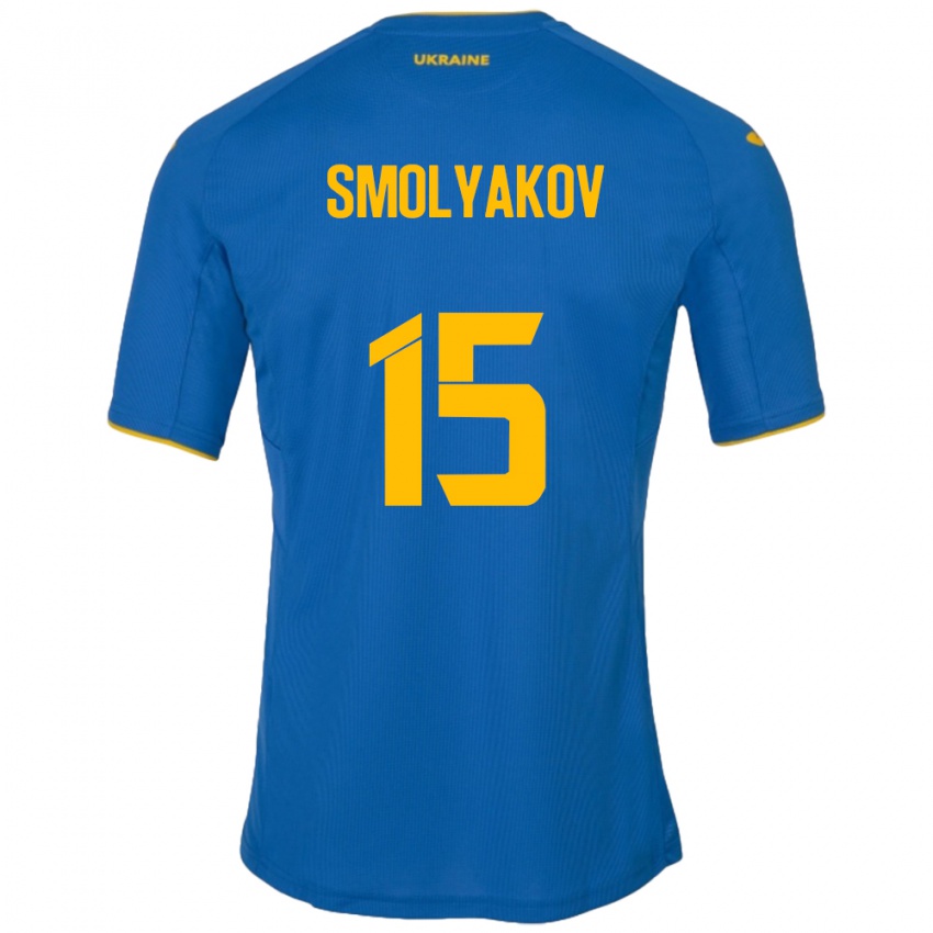 Niño Camiseta Ucrania Artem Smolyakov #15 Azul 2ª Equipación 24-26 La Camisa Argentina