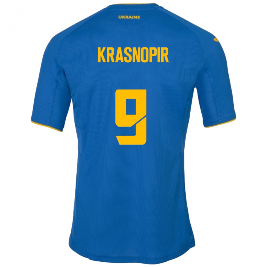 Niño Camiseta Ucrania Igor Krasnopir #9 Azul 2ª Equipación 24-26 La Camisa Argentina