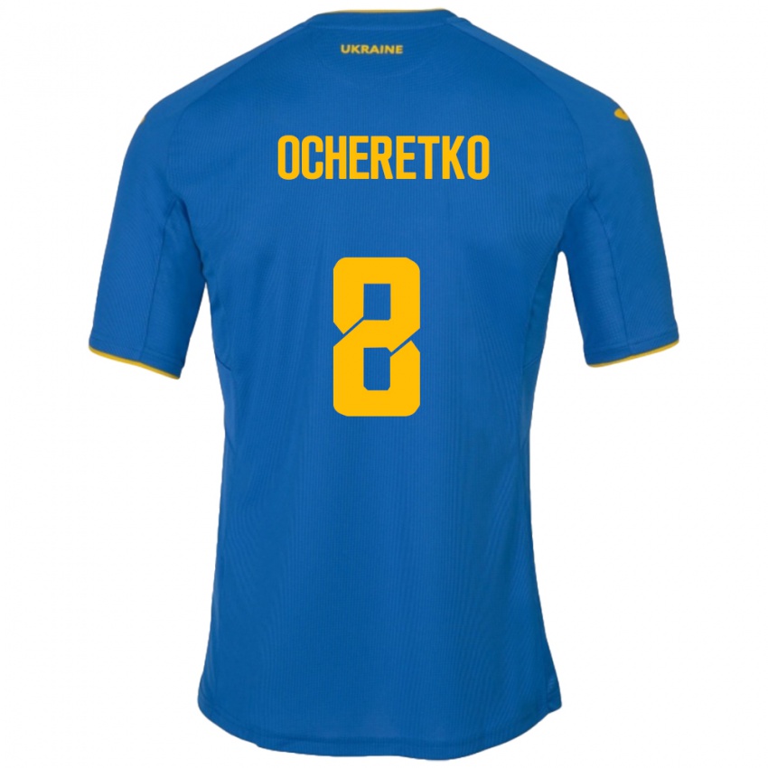 Niño Camiseta Ucrania Oleg Ocheretko #8 Azul 2ª Equipación 24-26 La Camisa Argentina