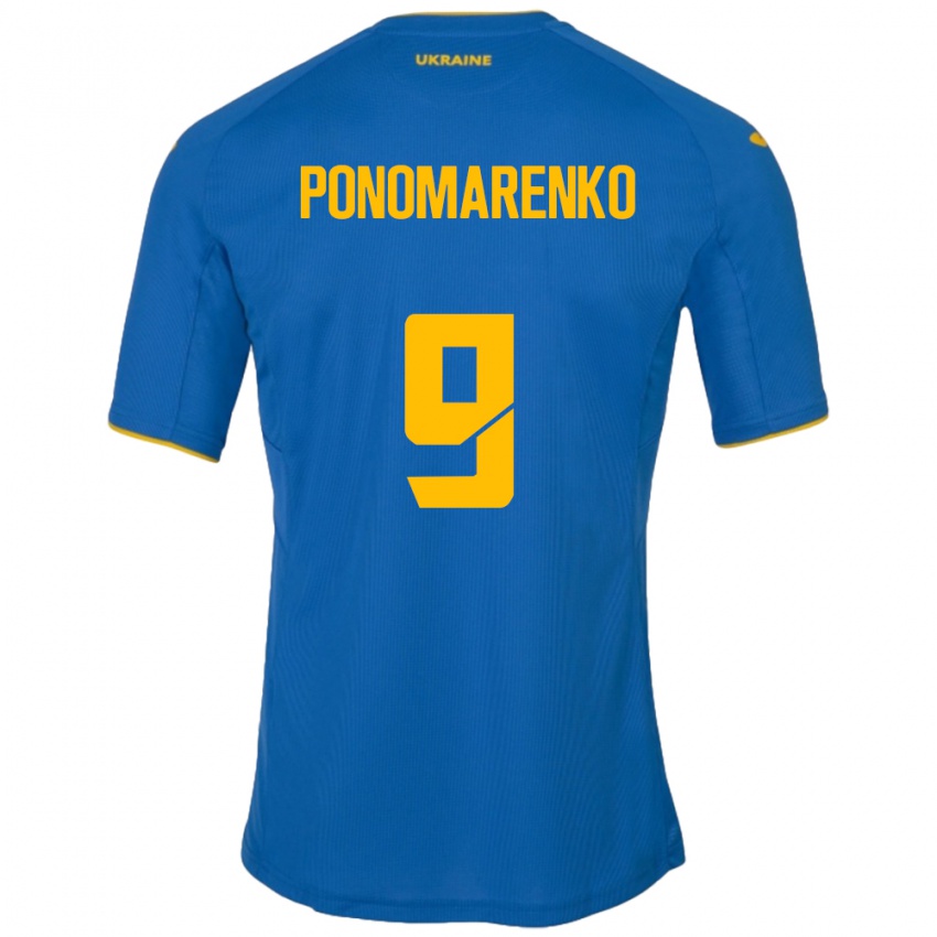 Niño Camiseta Ucrania Matviy Ponomarenko #9 Azul 2ª Equipación 24-26 La Camisa Argentina