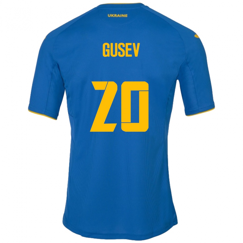 Niño Camiseta Ucrania Oleksiy Gusev #20 Azul 2ª Equipación 24-26 La Camisa Argentina