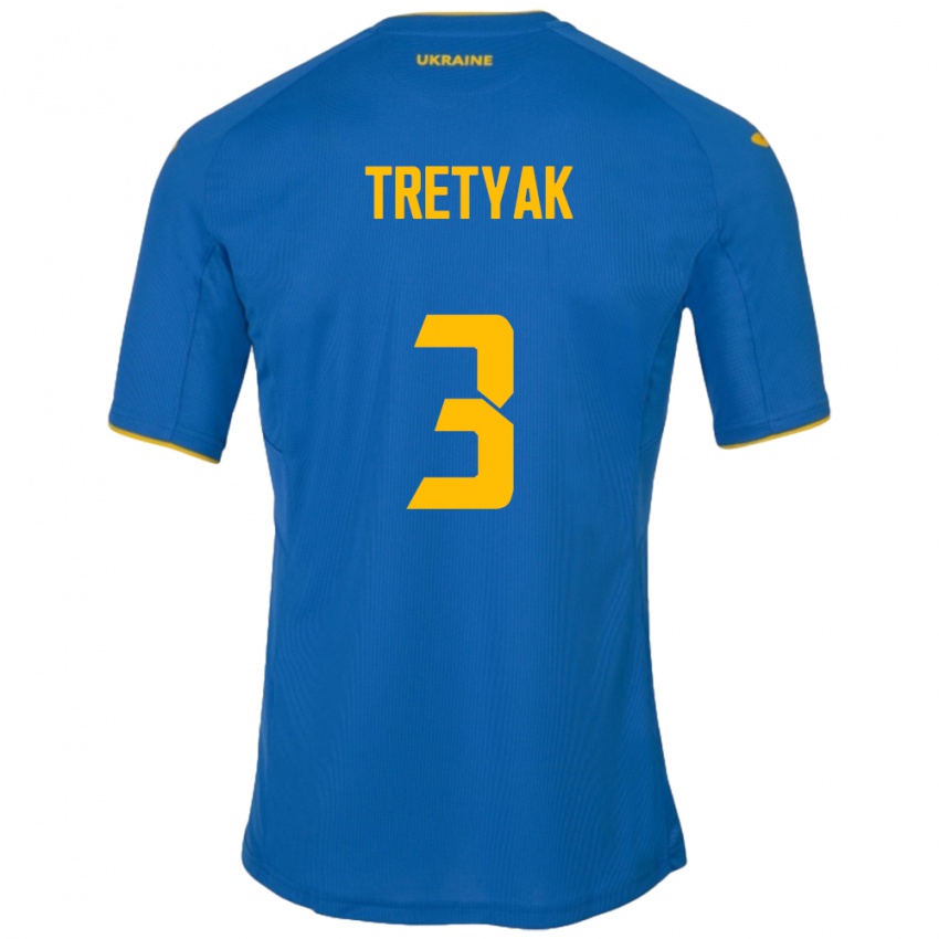 Niño Camiseta Ucrania Demyan Tretyak #3 Azul 2ª Equipación 24-26 La Camisa Argentina