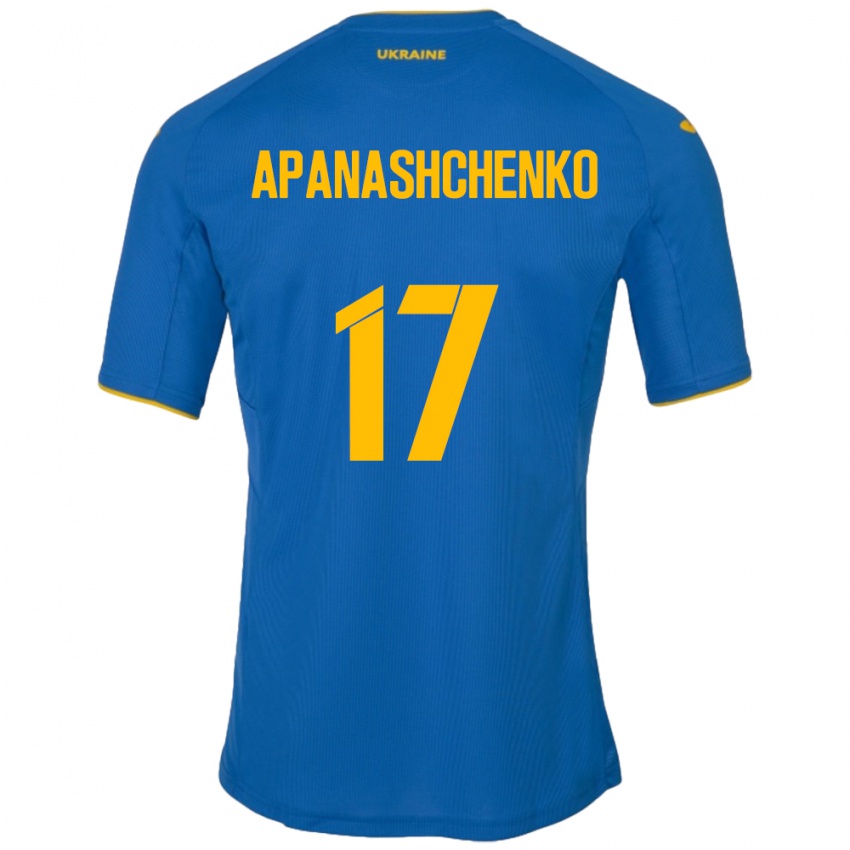 Niño Camiseta Ucrania Daryna Apanashchenko #17 Azul 2ª Equipación 24-26 La Camisa Argentina