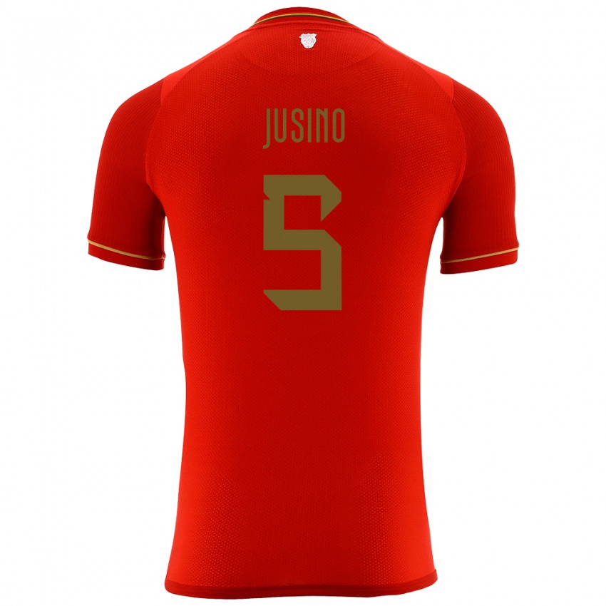 Niño Camiseta Bolivia Adrián Jusino #5 Rojo 2ª Equipación 24-26 La Camisa Argentina